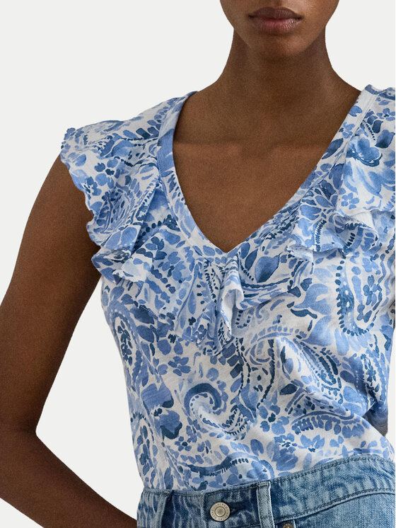 LAUREN RALPH LAUREN LAUREN RALPH LAUREN Μπλουζάκι 200P13316001 Ανοιχτό μπλε Slim Fit