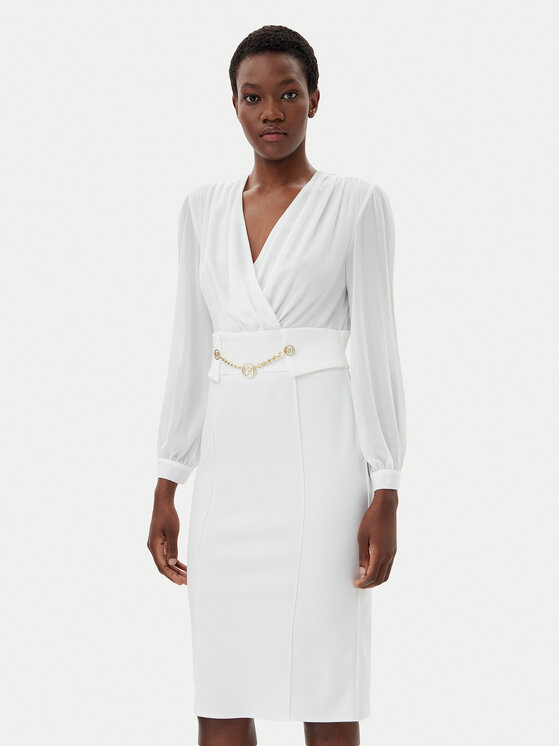 Rinascimento Rinascimento Rochie cocktail CFC0123289003 Alb Regular Fit