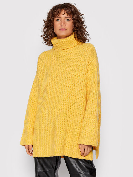 Samsøe Samsøe Bluză cu gât Keiko F20400035 Galben Regular Fit Bluză imagine noua