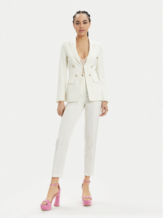 Marciano Guess Marciano Guess Штани з тканини Giselle 4GGB05 7158A Écru Regular Fit