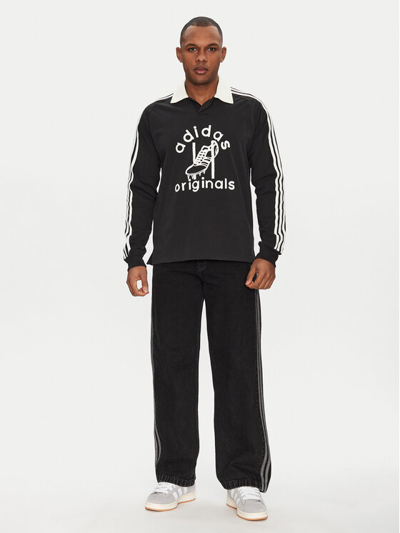 adidas adidas Polokošeľa Rugby JD1091 Čierna Regular Fit
