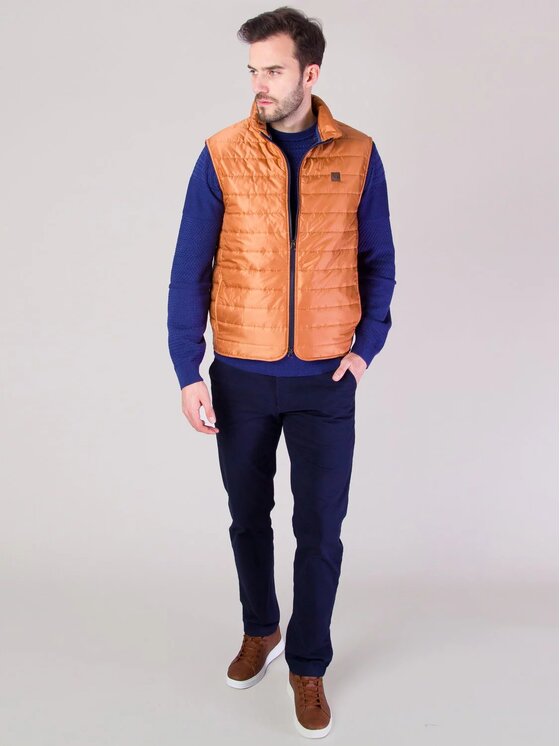 Willsoor Willsoor Kamizelka 11885 Miedziany Regular Fit