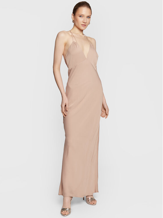 Calvin Klein Calvin Klein Večerní šaty Shine Slip K20K205019 Béžová Regular Fit