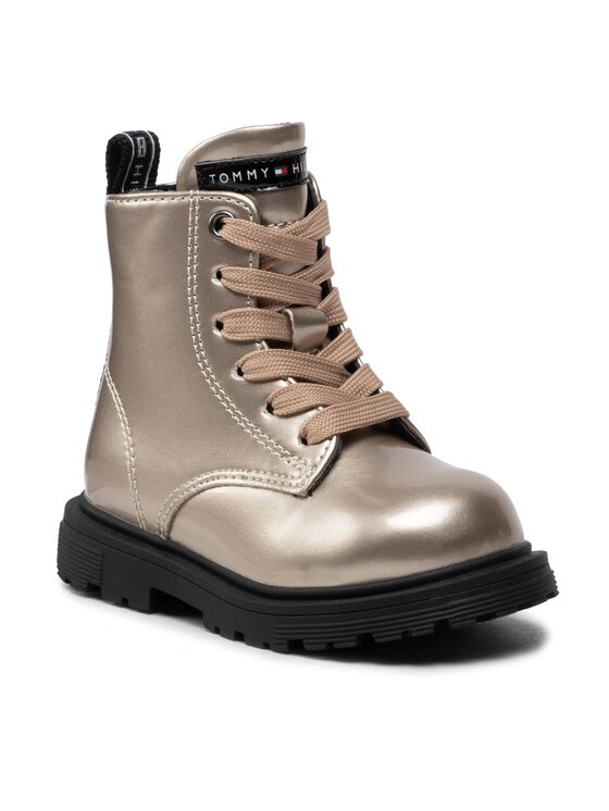 Tommy Hilfiger Tommy Hilfiger Trapery Lace-Up Bootie Platinum T1A5-32373-1483 M Złoty
