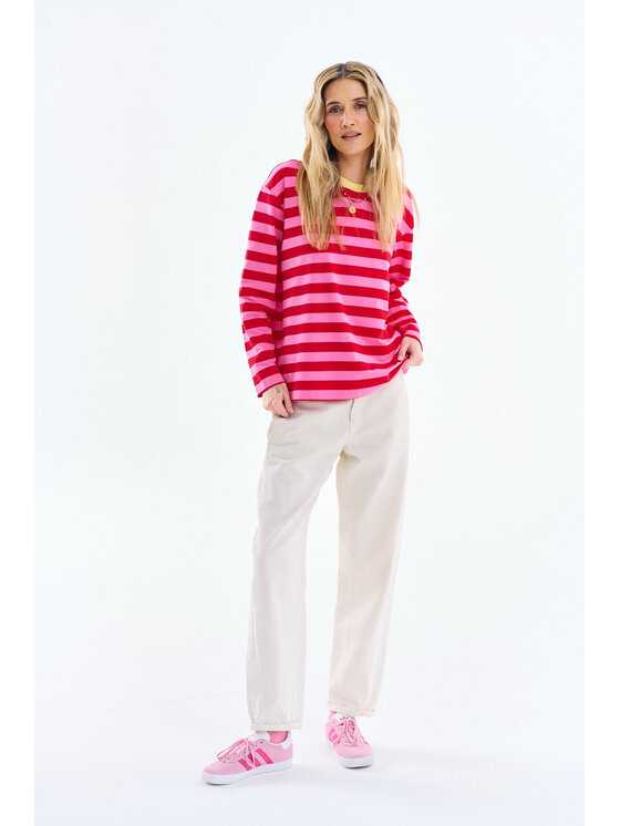 NAOKO NAOKO Longsleeve Sweet & Sour Różowy Regular Fit