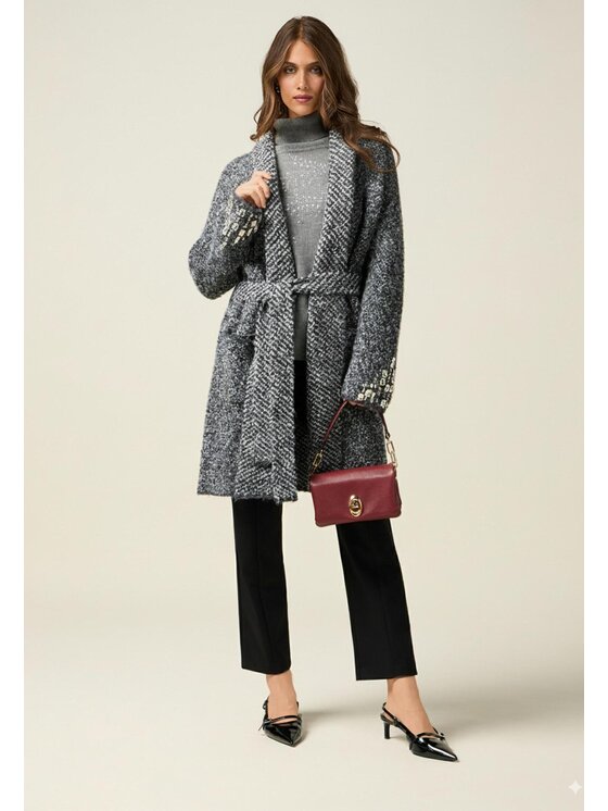 Oltre Oltre Cardigan M566E001952N033 Grigio Regular Fit