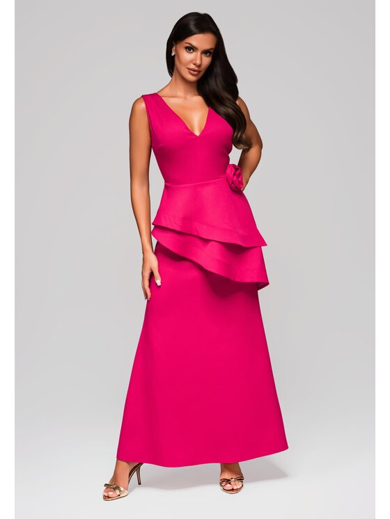 Ombre Ombre Sukienka wieczorowa LA-OM-DLR212 Różowy Regular Fit