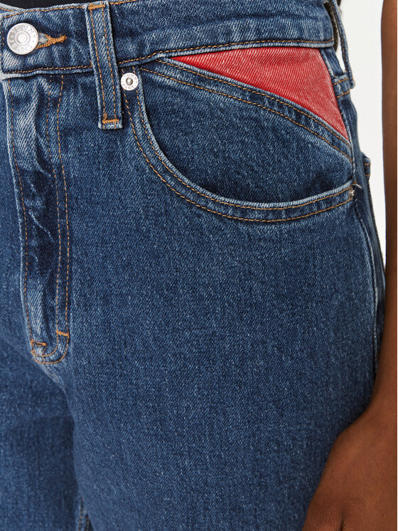 Tommy Jeans Tommy Jeans Džinsai Flag DW0DW18572 Mėlyna Mom Fit