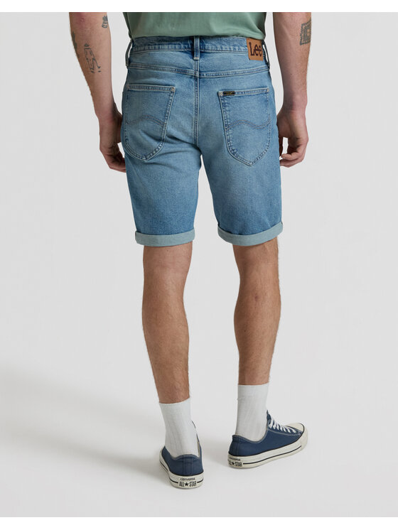 Lee Lee Szorty jeansowe 5 POCKET SHORT Niebieski Straight Leg