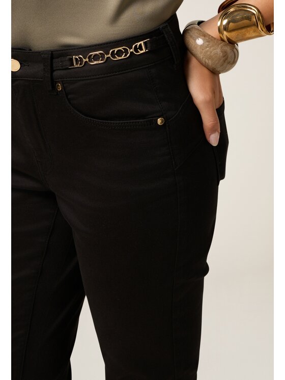 Oltre Oltre Pantaloni di tessuto P728R008665N033 Nero Skin Fit