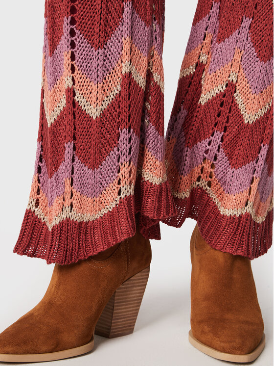 NKN Nekane NKN Nekane Pletene hlače TS.WINA Bordo rdeča Regular Fit
