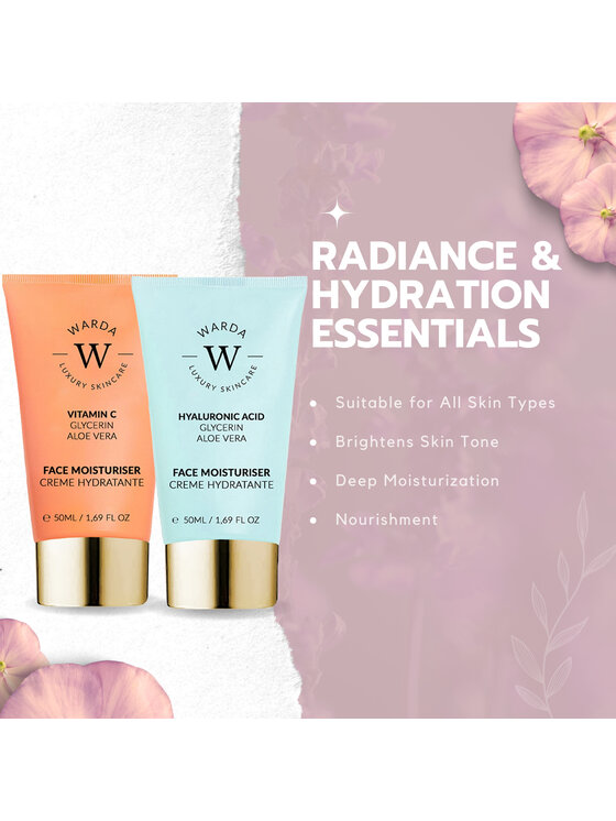 Warda Skincare Warda Skincare SKIN GLOW BOOST WITAMINA C NAWILŻAJĄCY 50m + KREM NAWILŻAJĄCY Z KWASEM 50ml Krem na dzień