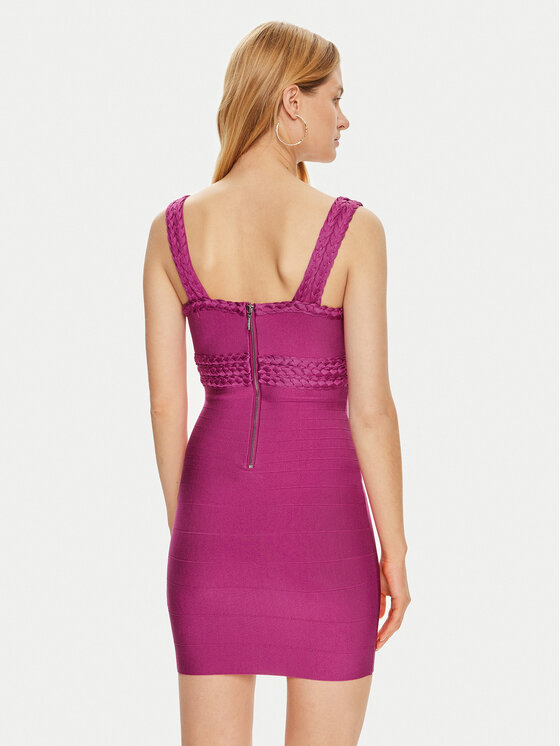 Guess Guess Sukienka koktajlowa W4YK51 Z2XY0 Fioletowy Bodycon Fit