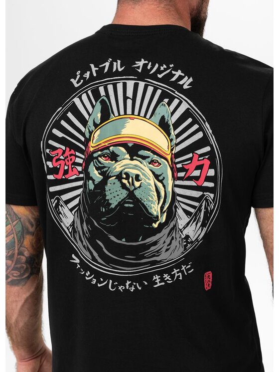 PITBULL PITBULL T-Shirt Koszulka męska MT. FUJI 3XL Czarny Regular Fit