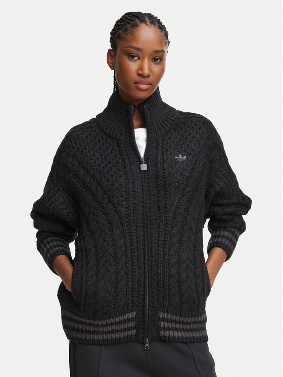 adidas adidas Kardigan Cable Knit Firebrid Track Top KT2289 Crna Regular Fit