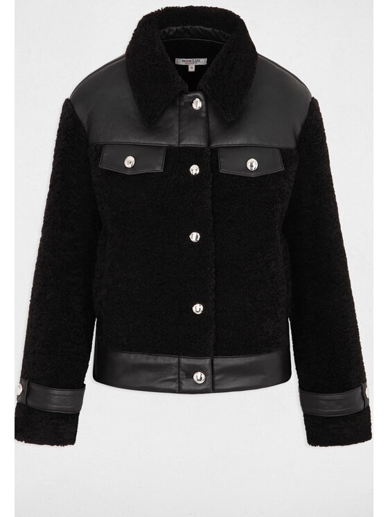 Morgan De Toi Morgan De Toi Cappotto di transizione GSHEEP Nero Regular Fit