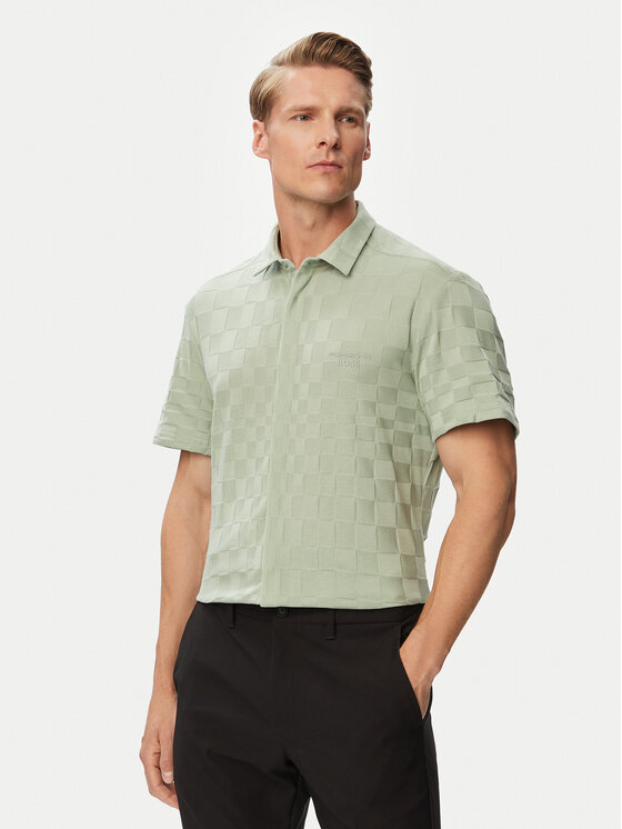 BOSS Cămașă Spirit70Jacq S 50560415 Verde Regular Fit