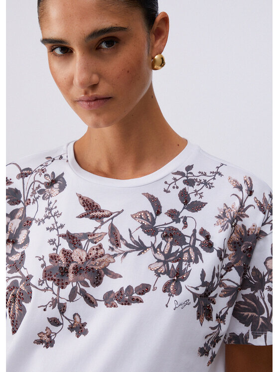 Liu Jo Liu Jo T-shirt CA6330JS088P9654 Bianco Loose Fit