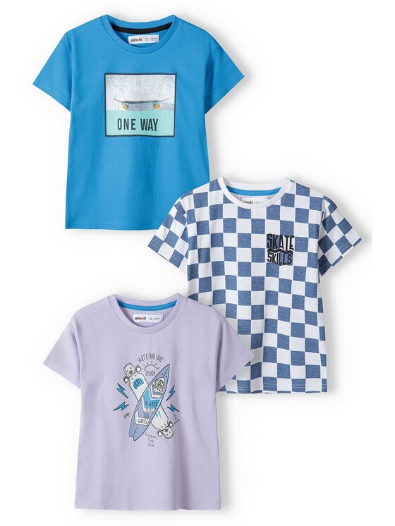 MINOTI MINOTI Komplet 3 t-shirtów 13tee 48 Niebieski Regular Fit