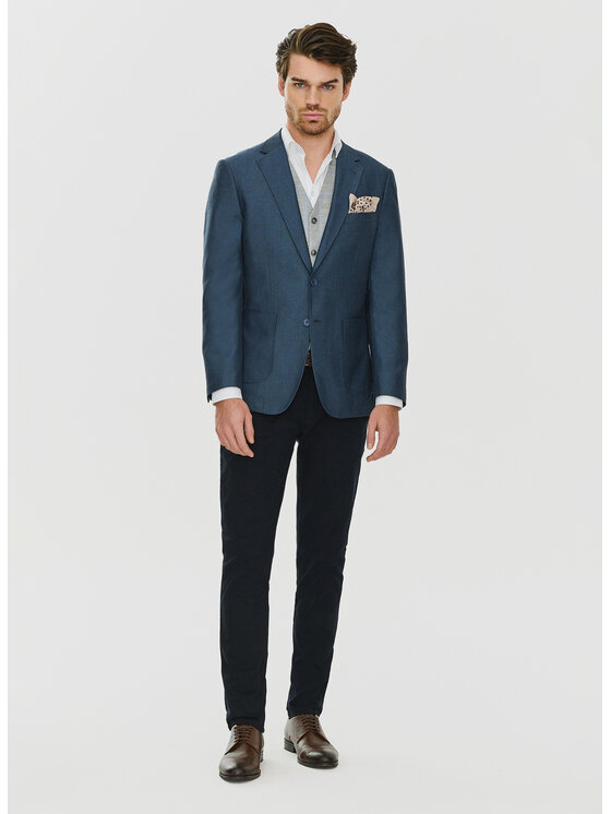 Pako Lorente Pako Lorente Marynarka P24SF-3X-007 Granatowy Slim Fit