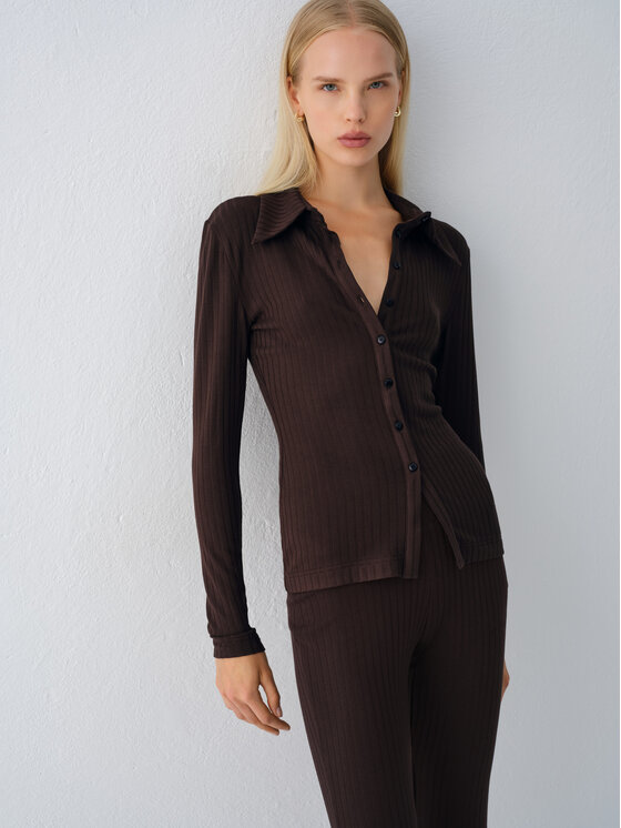 La Mania La Mania Halenka COMELLE Tmavě hnědá Basic Fit