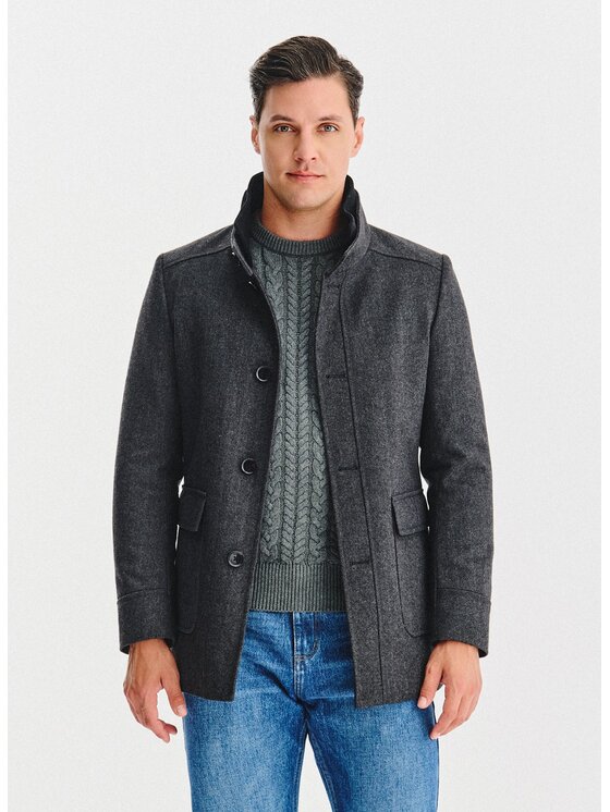 Pako Lorente Pako Lorente Płaszcz zimowy P25WF-7X-012 Szary Classic Fit