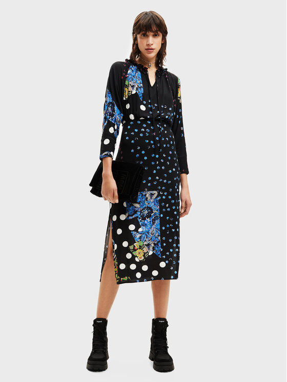 Desigual Rochie de zi MONSIEUR CHRISTIAN LACROIX Dots 22WWVW37 Negru Regular Fit