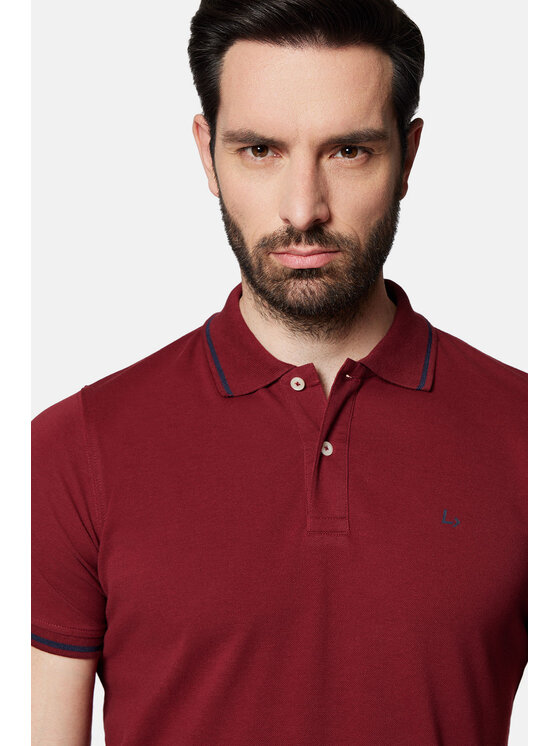 Lancerto Lancerto Polo Morty PO073124000019 Bordowy Regular Fit