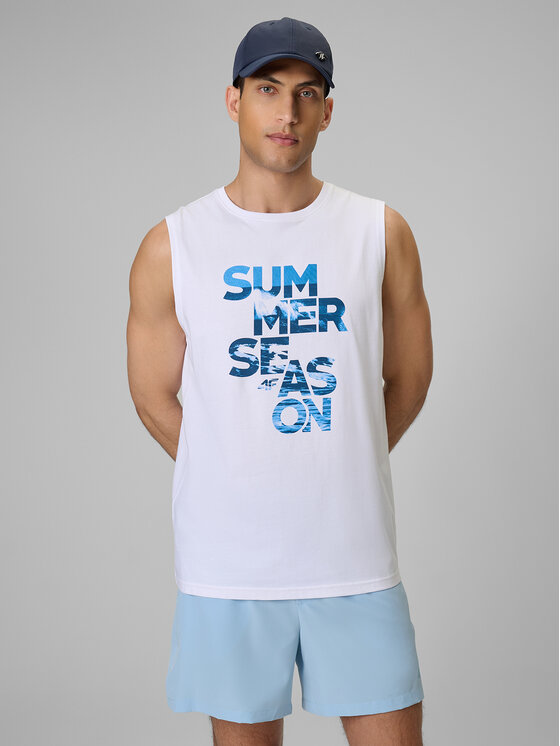 4F 4F Tank top BEACHWEAR Bílá Regular Fit