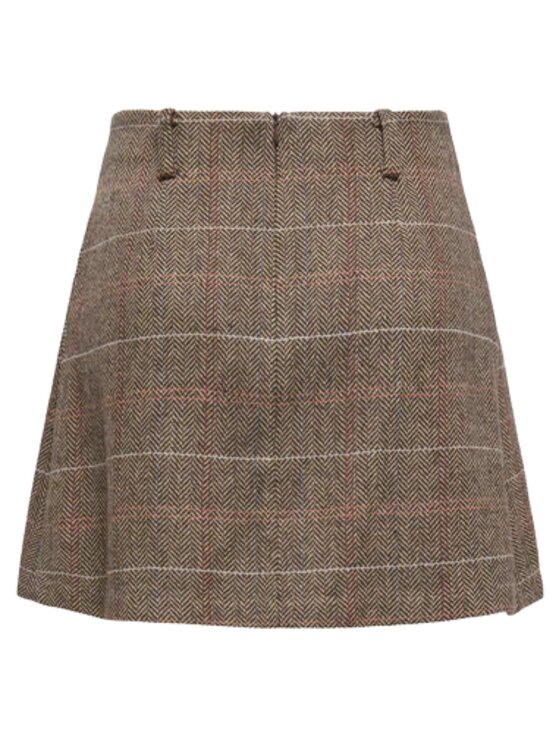 ONLY ONLY Gonna onlricca life check mw skirt Beige Slim Fit