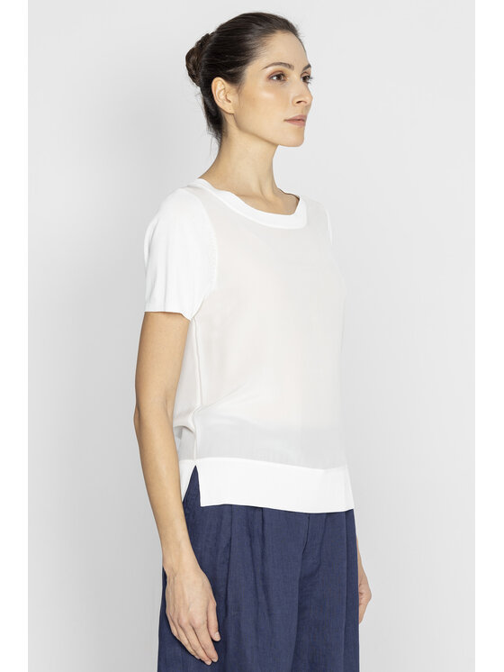 Deni Cler Milano Deni Cler Milano Bluzka T-DC-1236-E2-80-11-1 Écru Regular Fit