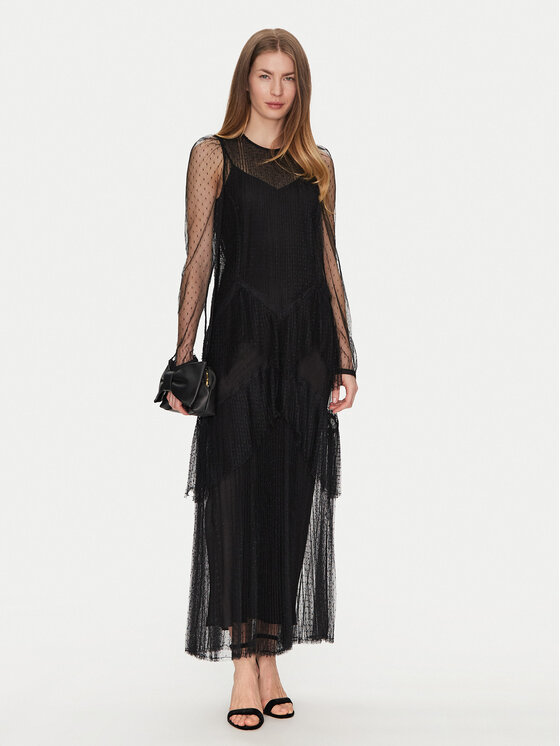 TWINSET TWINSET Φόρεμα καλοκαιρινό 251TP2510 Μαύρο Regular Fit