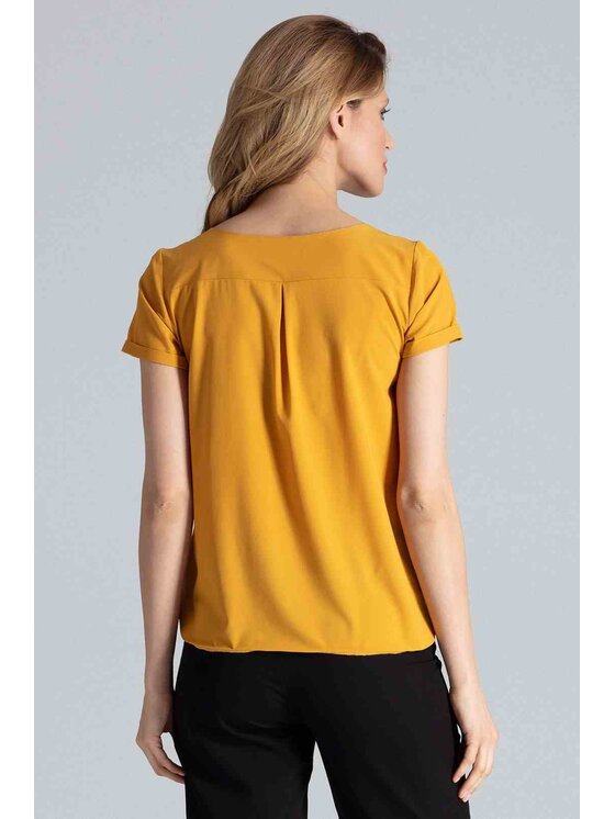 FIGL FIGL Blúzka M665 Žltá Regular Fit