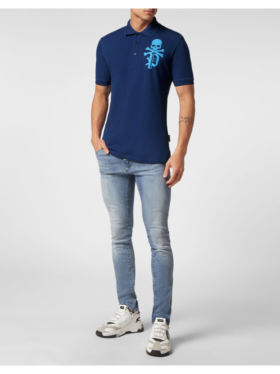PHILIPP PLEIN PHILIPP PLEIN Polokošeľa 643 Modrá Slim Fit