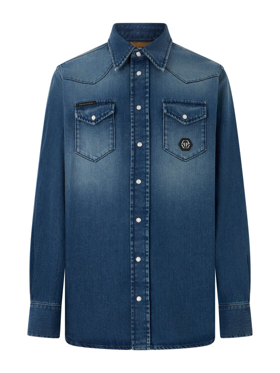 PHILIPP PLEIN PHILIPP PLEIN Koszula jeansowa 31230 Niebieski Regular Fit