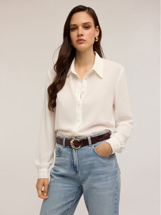 Motivi Motivi Camicia 5192Q200897N011 Bianco Regular Fit