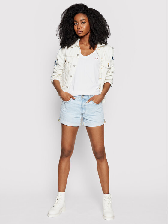 Levi's® Levi's® T-shirt Perfect V-Neck Tee 85341-0002 Bijela Regular Fit