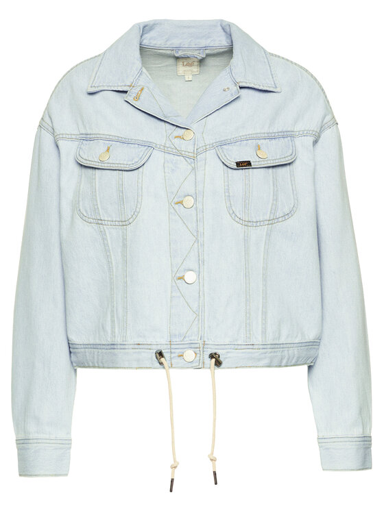 Lee Lee Kurtka jeansowa Rider Drawstring L54LGGQB 112112791 Błękitny Relaxed Fit