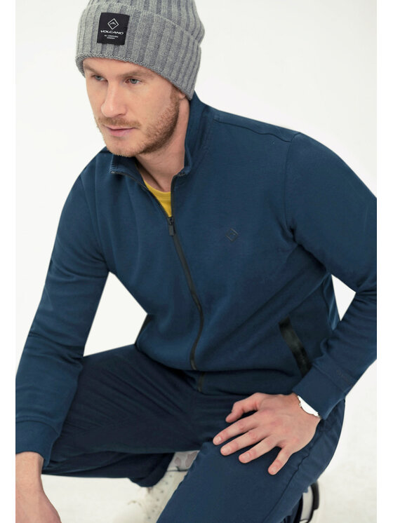 Volcano Volcano Bluza B-ROLDI Niebieski Regular Fit