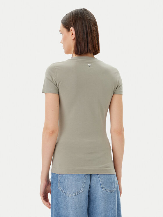 Guess Guess Tricou W5GI10 J1314 Verde Slim Fit