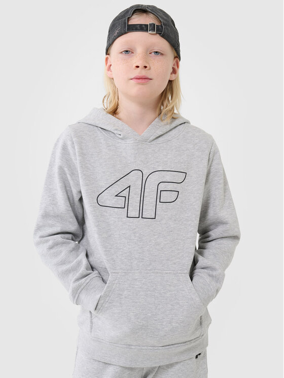 4F 4F Bluza BASIC+ Szary jasny Regular Fit