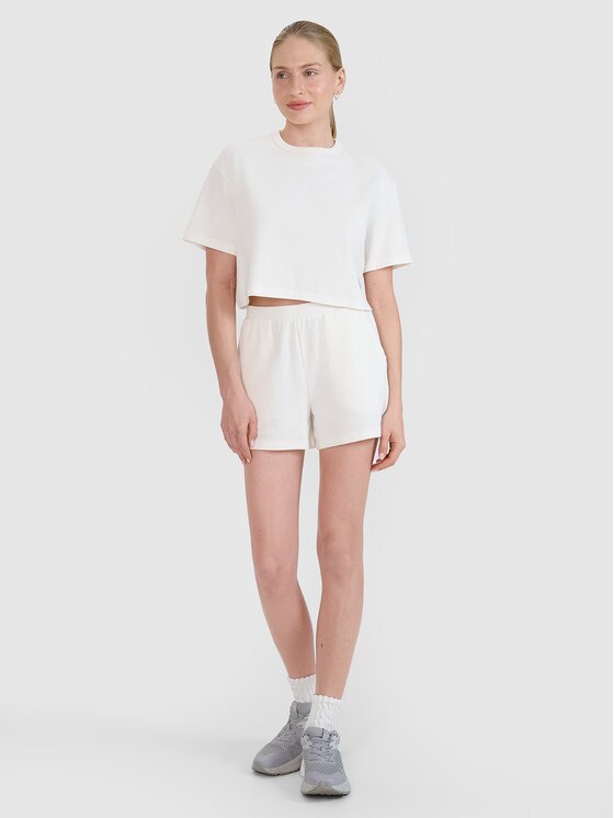 4F 4F T-shirt 4FWSS25TTSHF1977-11S Bianco Regular Fit