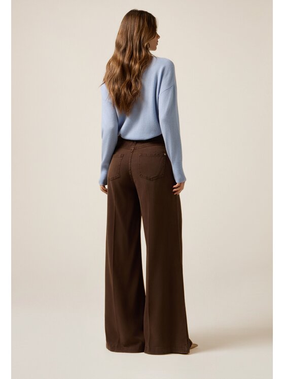 Oltre Oltre Pantaloni di tessuto P704R009049N052 Marrone Baggy Fit