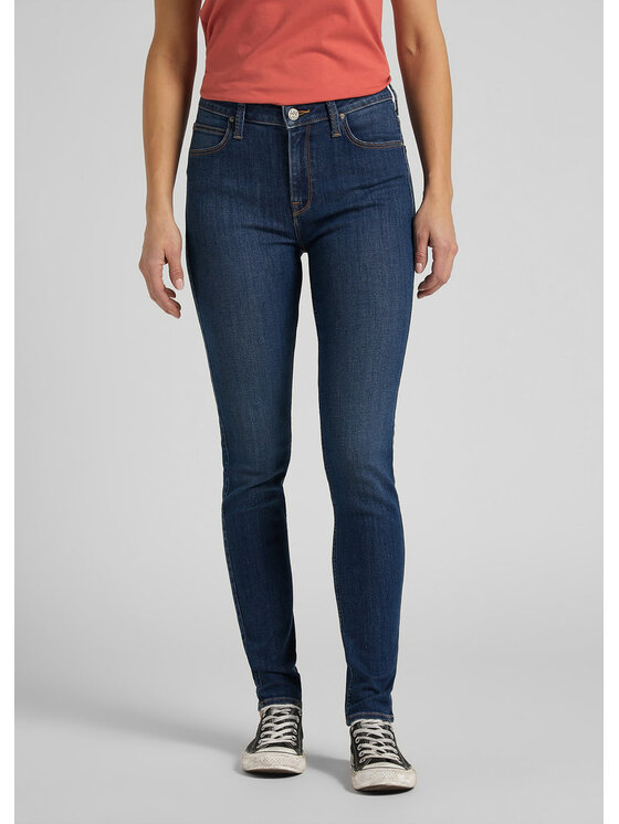 Lee Lee Jeansy SCARLETT HIGH Niebieski Skinny Fit