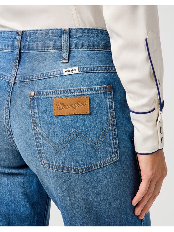 Wrangler Wrangler Jeansy STRAIGHT Niebieski Wide Leg