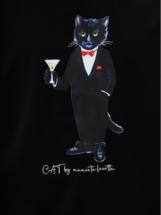 CAT by maniita lacitta CAT by maniita lacitta T-Shirt Printed men's t-shirt with CAT Czarny Regular Fit