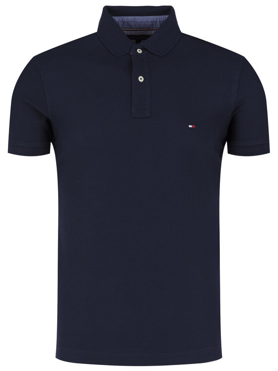 Tommy Hilfiger Polo Premium Pique MW0MW12569 Granatowy Slim Fit