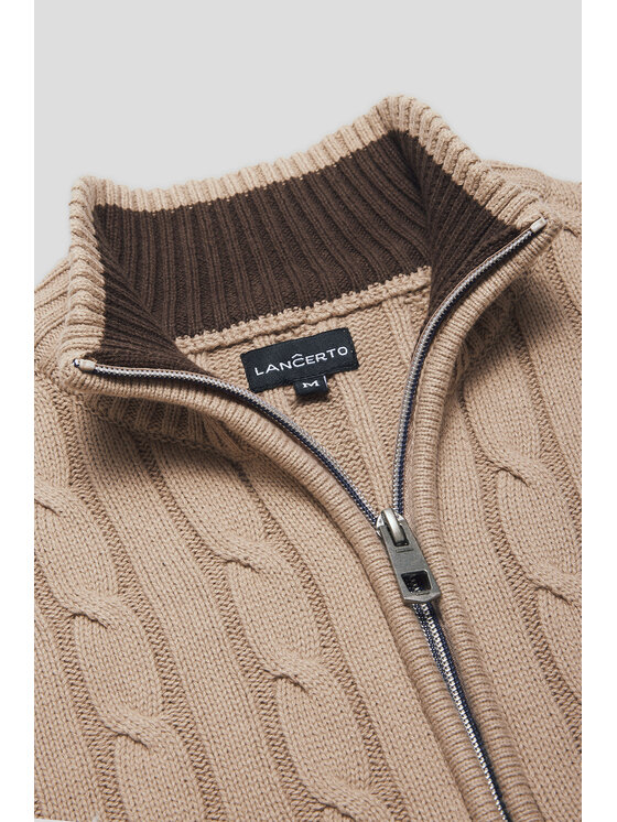 Lancerto Lancerto Sweter Vetle SW073224000091 Beżowy Regular Fit