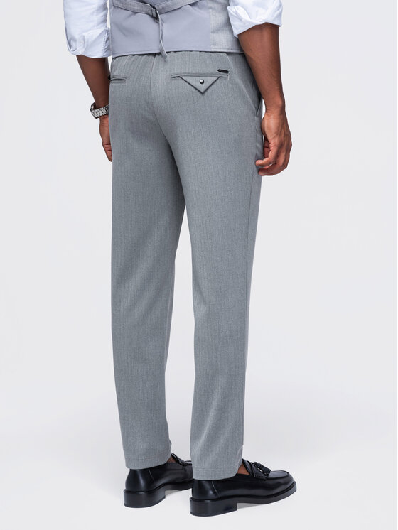 Ombre Ombre Chinosy OM-PACP-0307 Szary Regular Fit