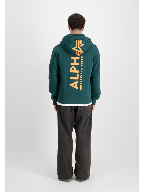 Alpha Industries Alpha Industries Bluza Backprint Zip Hoodie Zielony Regular Fit